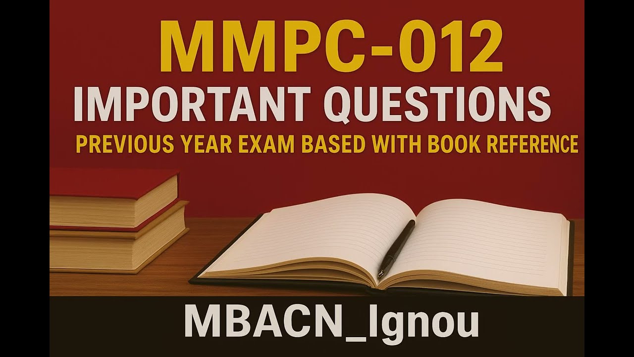 🔥MMPC 12| Exam Important Questions IGNOU Dec 2025 