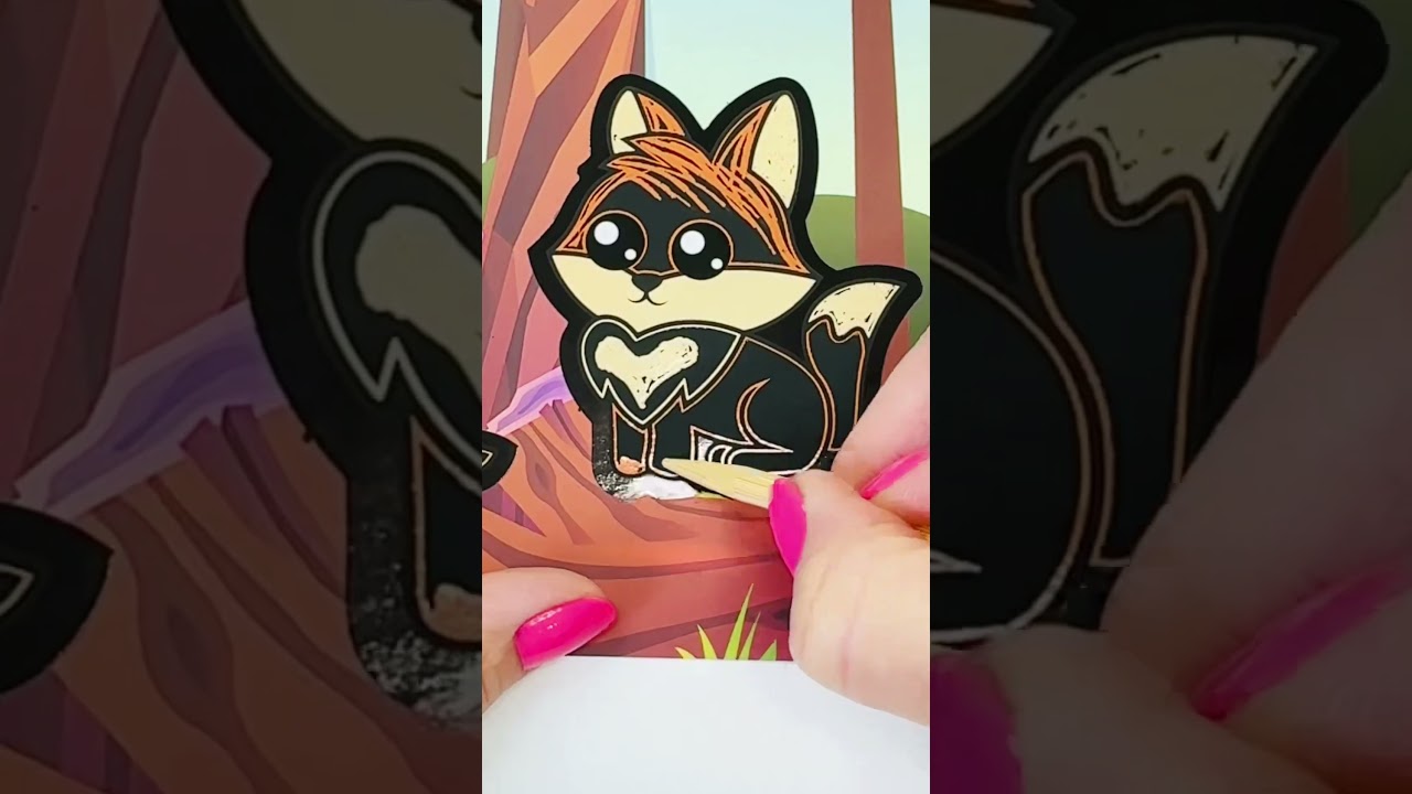 How to scratch the animal stickers to reveal the colors underneath! 