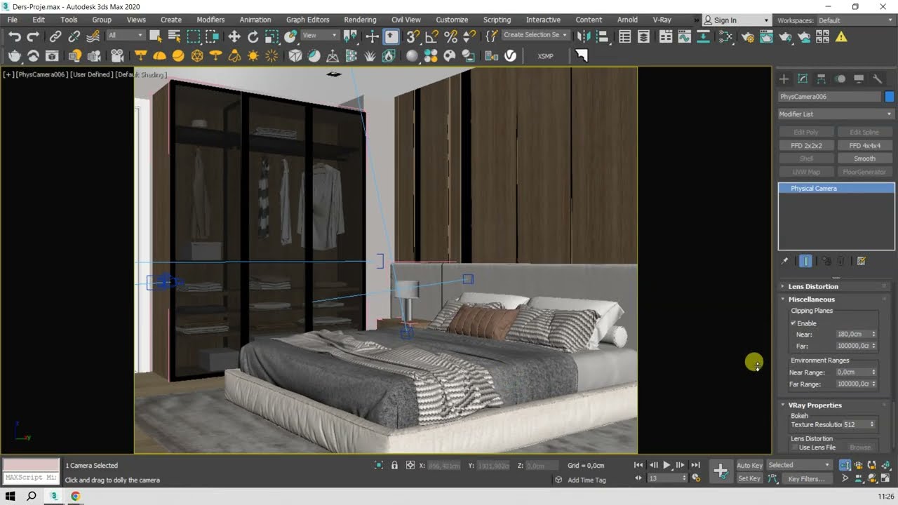 3Ds Max - V-Ray Eğitim Serisi | Kamera kullanımı ve yerleşimi (Basit Anlatım)