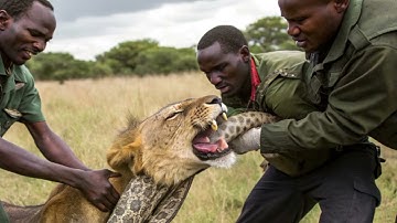 ANIMAL RESCUE: Brave Rescue Team Saves An Innocent Lion From A Giant Python Snake