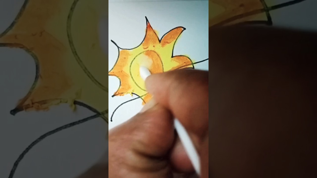 ☀️ How to draw sun  
