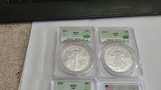 CAC 2024 Silver Eagles Purchased From Bullion Exchanges & PCGS MS70 Silver Eagle