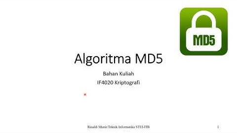 Kripto 30 : Algoritma MD5 (fungsi hash MD5)