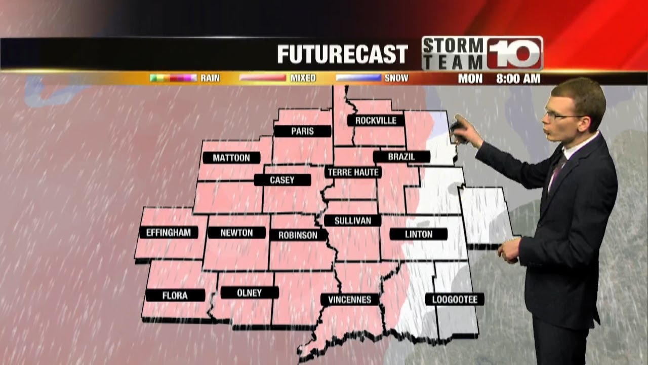 Tracking a couple waves of freezing rain Monday - YouTube