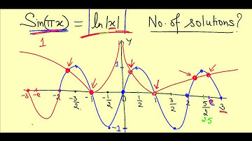 Problem involving Trigonometry & Log: Solving sin(pi)x = |ln(|x|)|