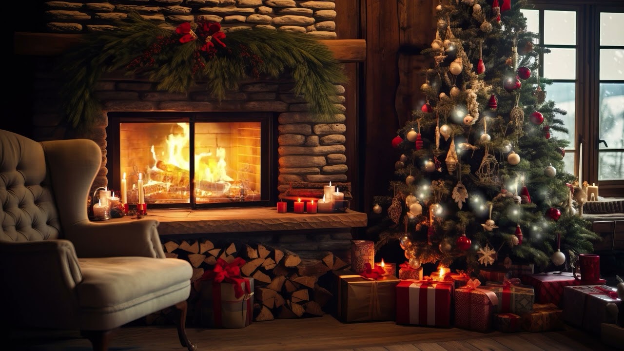 10 Hours of Christmas Fireplace 🔥 Cozy Holiday Ambience | Crackling Fire Sounds