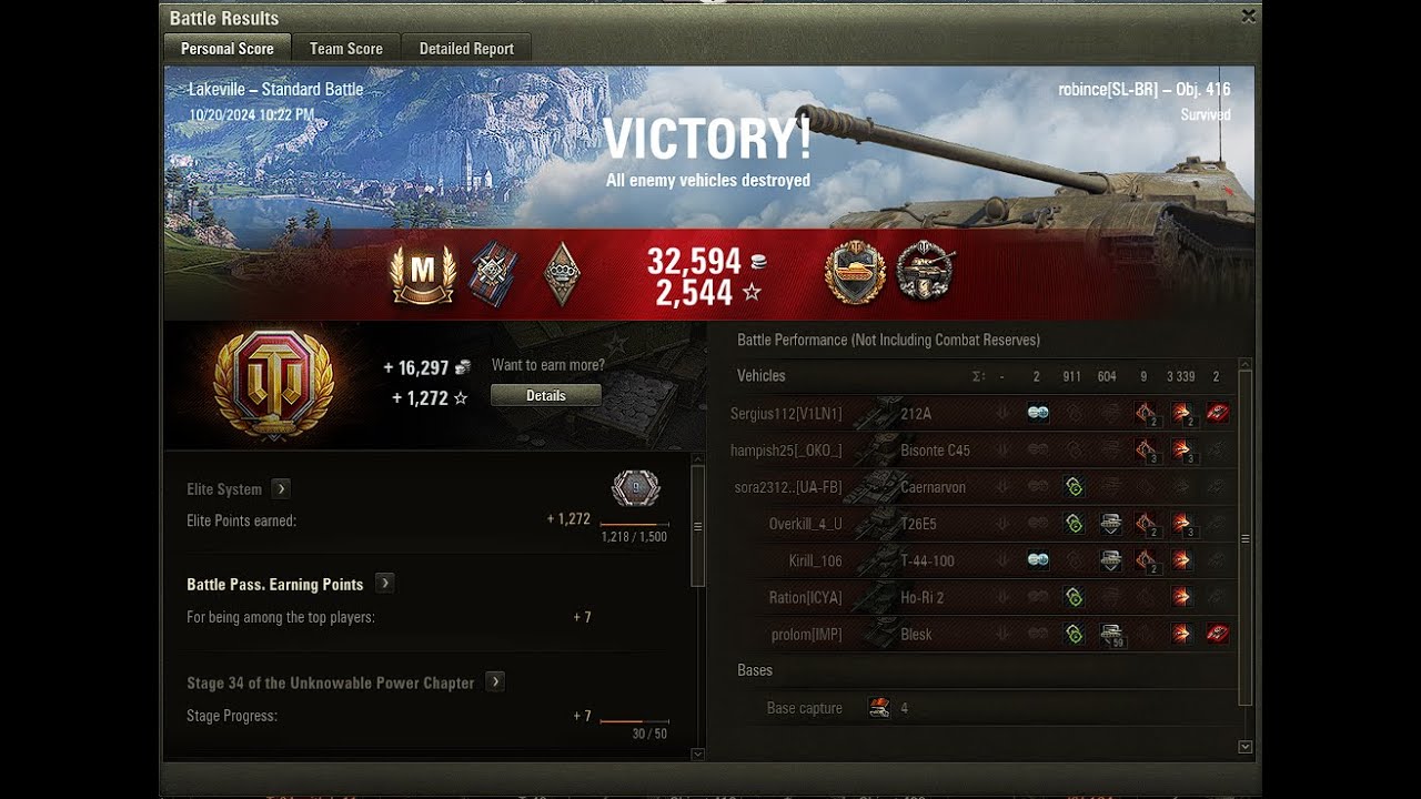 WoT - Obj 416 - 4.2k combined - 2 kills - ACE