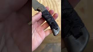 A look at a Custom Shrike, Satin Blued blade with Black silk Tsukamaki. One of our specialties!