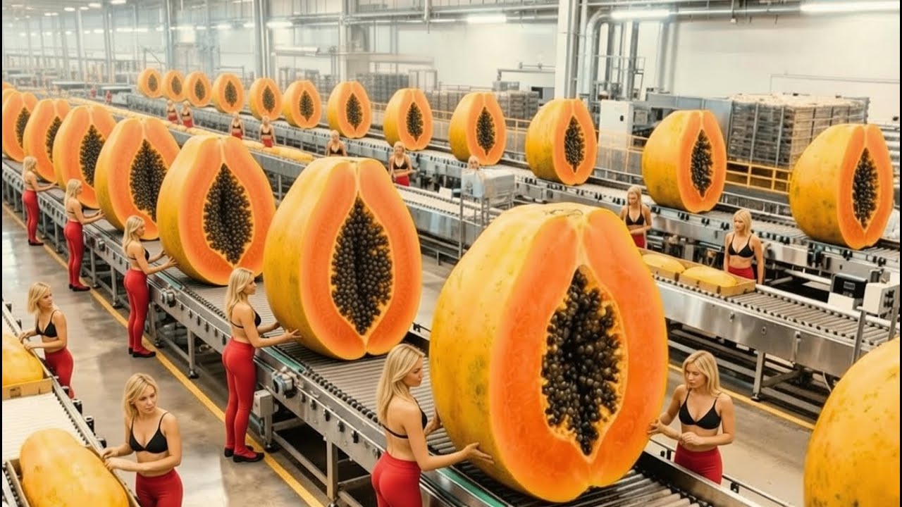 Inside a Modern Papaya Factory: From Farm to Papaya Juice | Full Process
