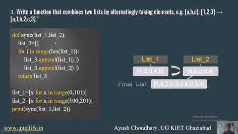 Python - Problem Solving | Find Perfect Squares | List Concatenation | Alternate List Concatenation