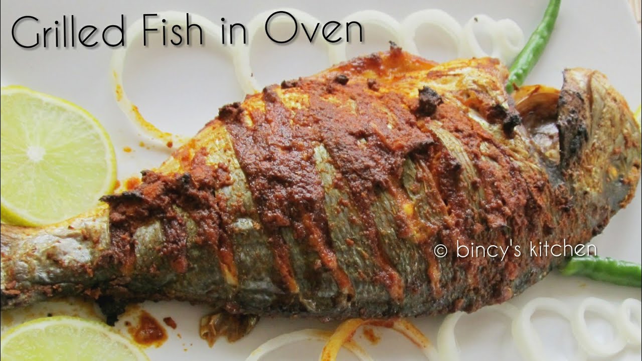 ഓവനിൽ വറുത്ത മീൻ Grilled Fish in Oven Kerala Style