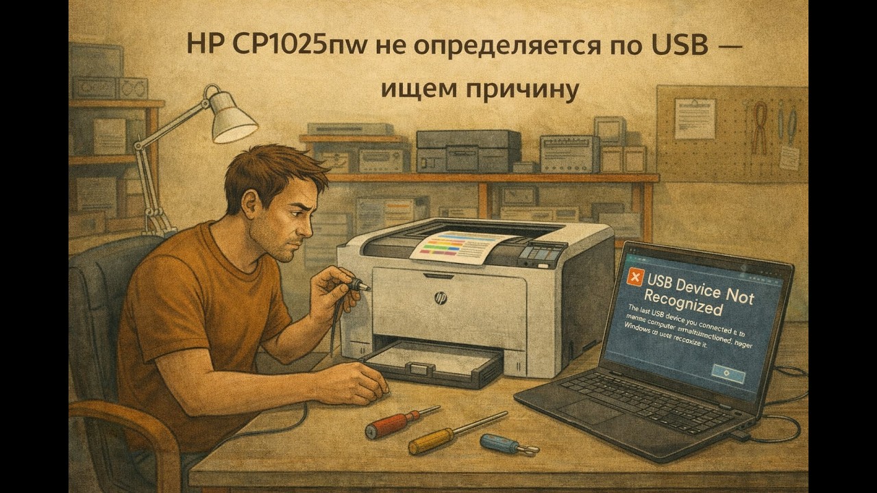 HP CP1025nw не определяется по USB — ищем причину