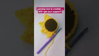 My First Crochet Sunflower 🌻 (Learning Process) #shorts #sunflower #crochet