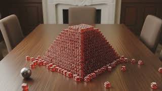 Dice pyramid smash | physics simulation | metal ball vs dice
