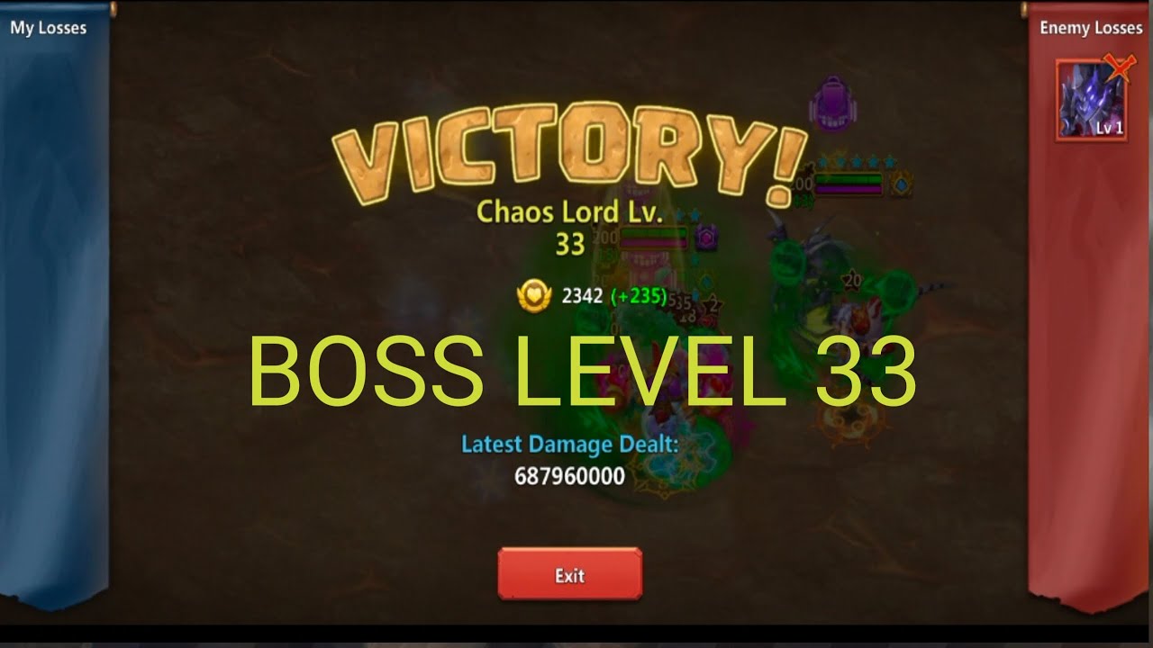 Challenge a Boss level 33 Castle Clash - YouTube