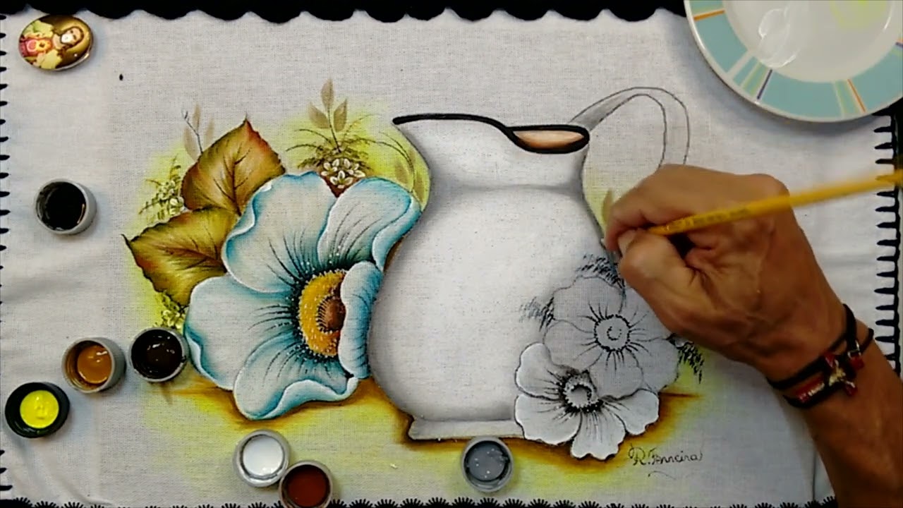 Roberto Ferreira - Novo Projeto- Vamos Aprender a Pintar Jarra com Flores - Parte 2