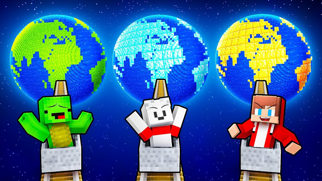 JJ vs Mikey vs Carrie: DANGEROUS PLANET BATTLE in Minecraft - Maizen