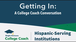 #GettingInPodcast 9-8-22 Segment 1: Attending a Hispanic-Serving Institution (HSI)