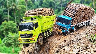 TEBING CURAM Truk Trailer Muatan Berat MELUNCUR BEBAS Truk Fuso 220Ps Truk ENGKEL Truk Pasir Rc Truk