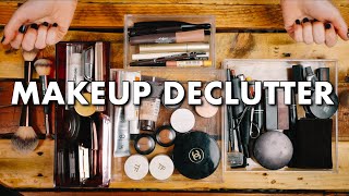 Decluttering My Entire Makeup Collection | getting rid of my makeup & becoming minimalist (2021)