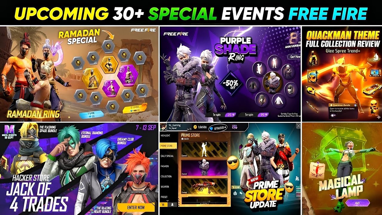 Upcoming Events in Free Fire l Golden Shade Bundle Return l Free Fire New Event l Ff New Event