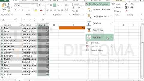 In cell range C5:C24, apply conditional formatting, with 3stars, icon sets.