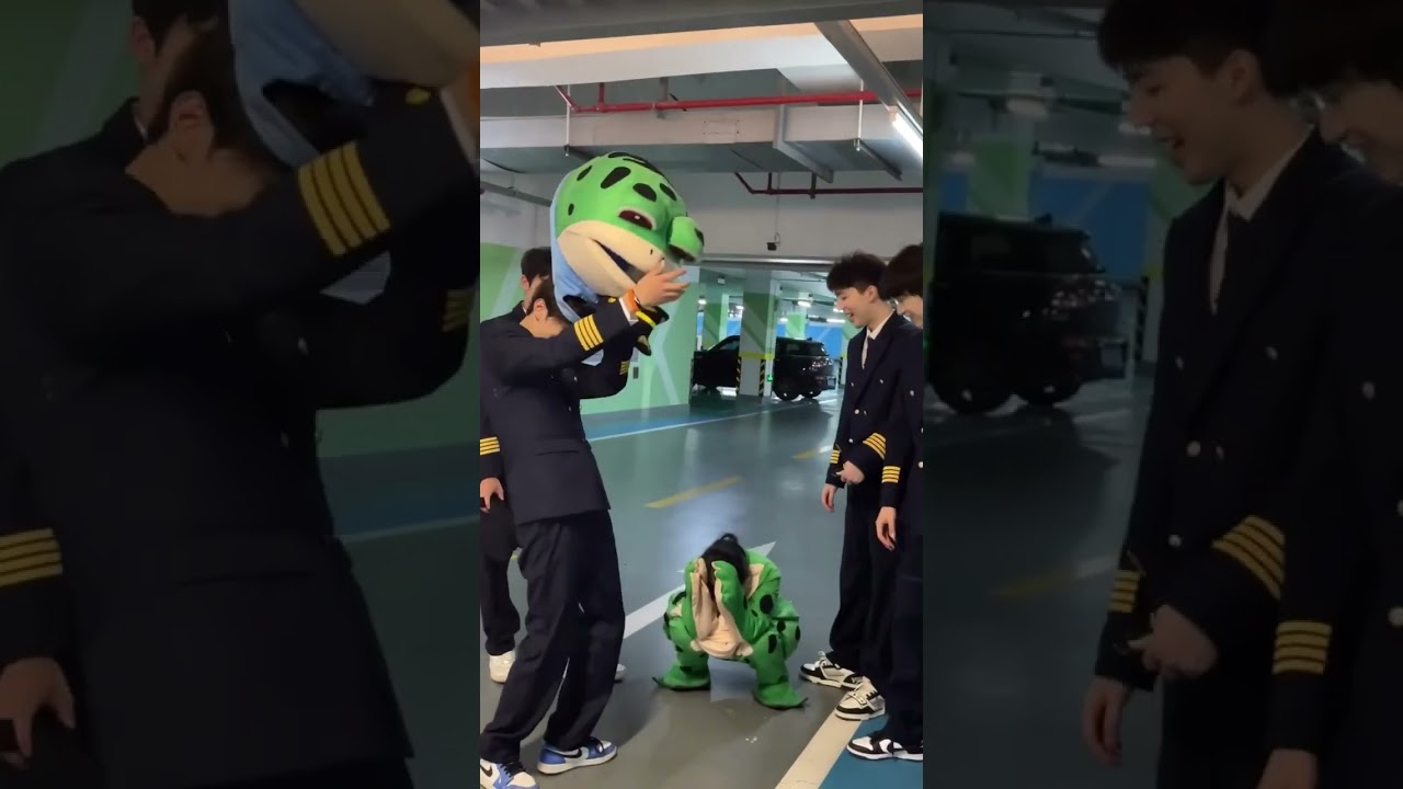 curious to see who's in the frog costume🐸 