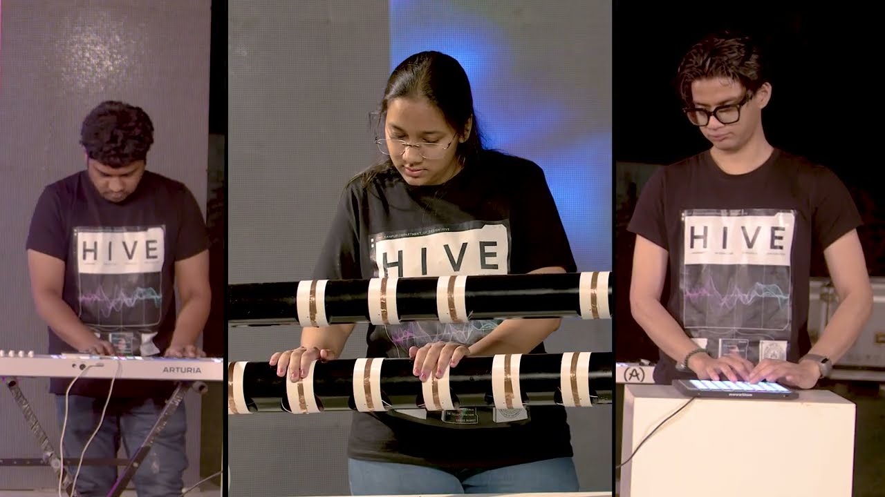 Music (NIME) Performance - Skyfall | Swarings | Tabla Glove | Music Visualiser | HIVE | IIT Kanpur
