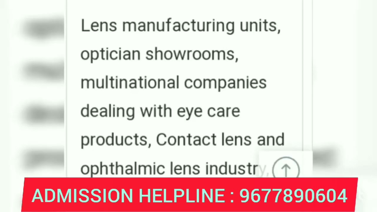 Bsc Optometry course eligibility, duration details in tamil