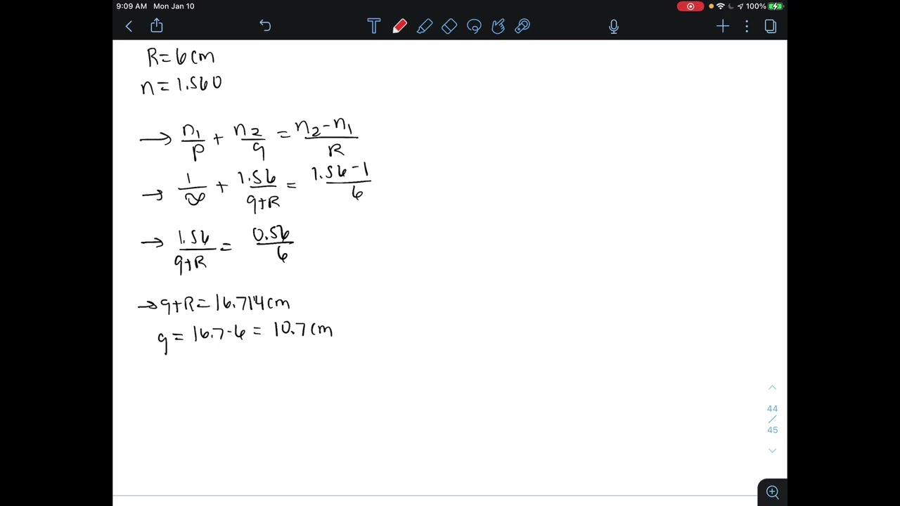 A parallel beam of light enters a glass hemisphere perpendicular to the flat face as shown in Figur…