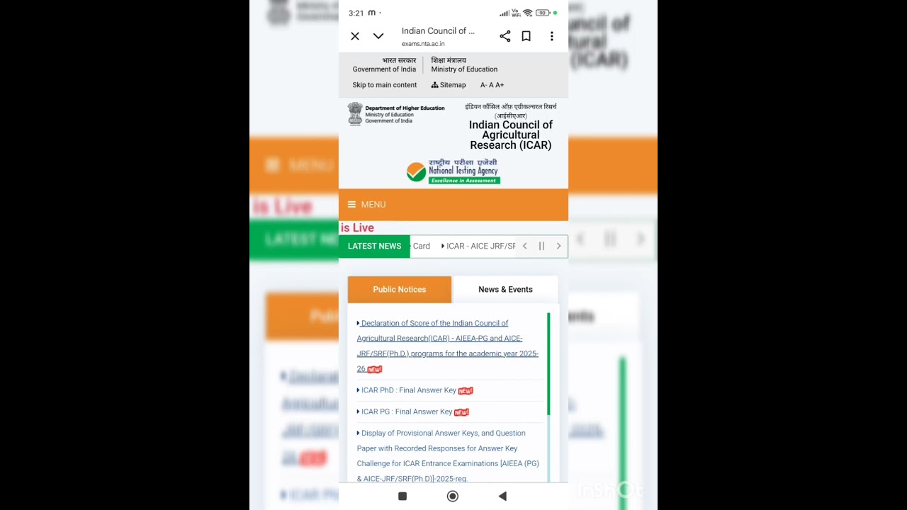 ICAR PG/PhD Result is out!! 
