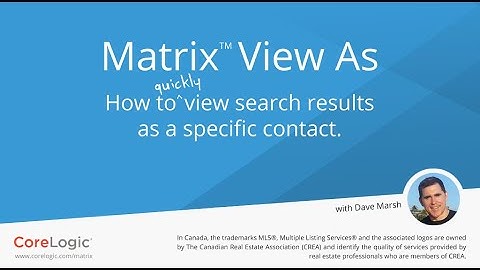 Matrix Quick Tip - View As