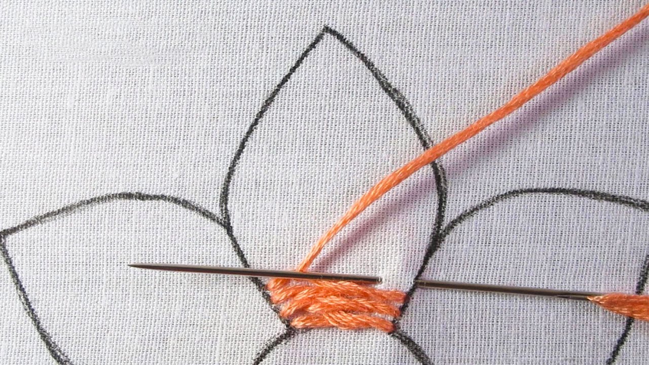Super easy hand embroidery feather stitch Variation beautiful flower