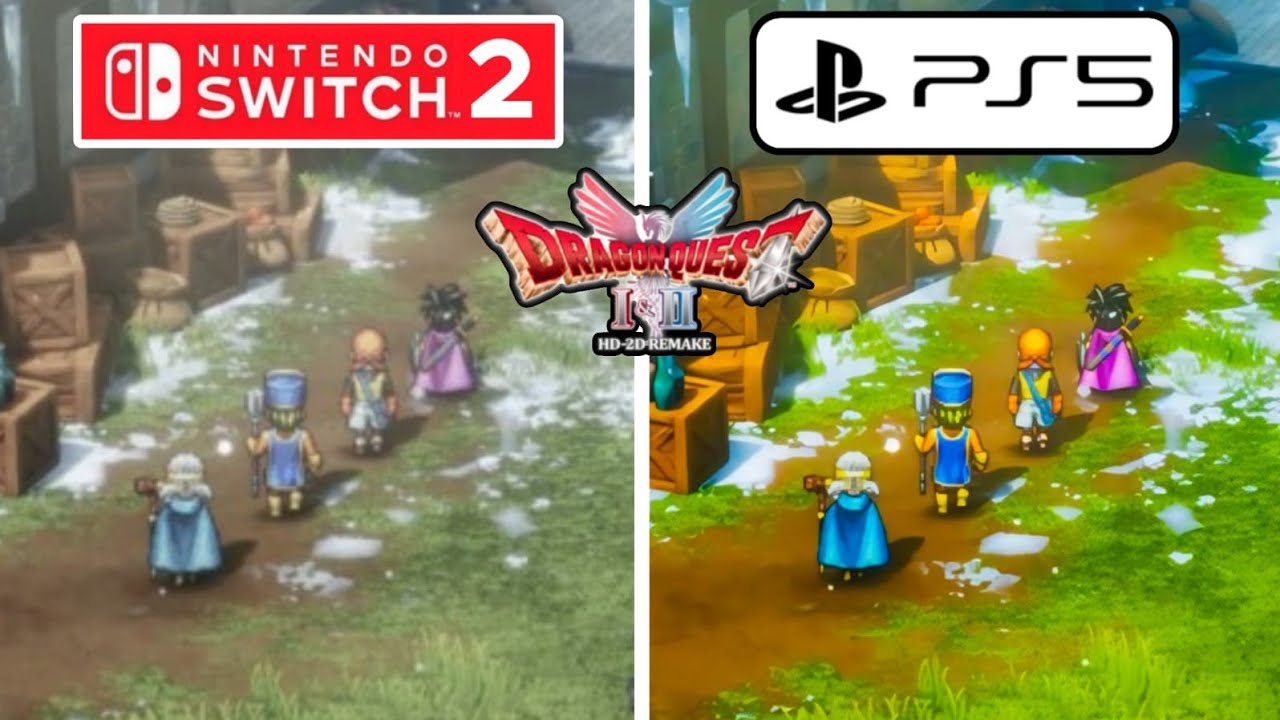 Dragon Quest 1 and 2 HD 2D Remake PS5 vs Nintendo Switch 2 Graphics Comparison