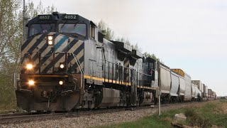 BCOL 4652 & BCOL 4650 Leads CN A442 South at Delacour Alberta, CN Three Hills Subdivision