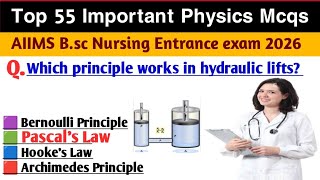 AIIMS BSc Nursing Physics MCQs 2026 | 55 Most Expected Questions with Answers