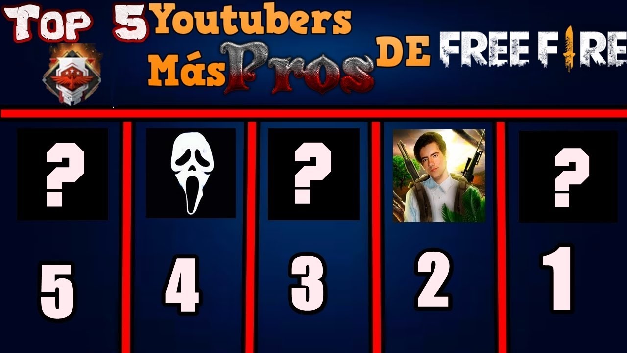 Top 5 Youtubers Mas Pros De Free Fire Youtube - los youtubers mas famosos de roblox parte1 youtube