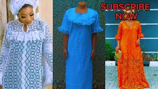 HOW TO CUT AND SEW A- LINE LACE GOWN WITH CHEST RUFFLES