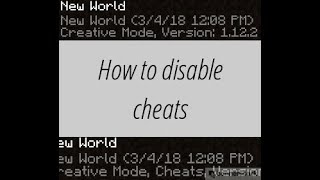 How to Disable cheats after enabling it | Minecraft
