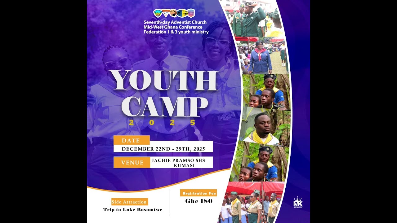MID-WEST GHANA CONFERENCE YOUTH MINISTRY FEDERATION 1 & 3 ANNUAL YOUTH CAMP 2025. 