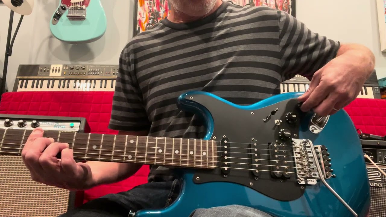 Vintage 1987 Kramer Focus 3000 HSS w Floyd Rose Metallic Blue MIJ Japan