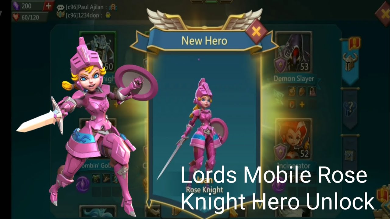 Lords Mobile Rose Knight Hero Unlock
