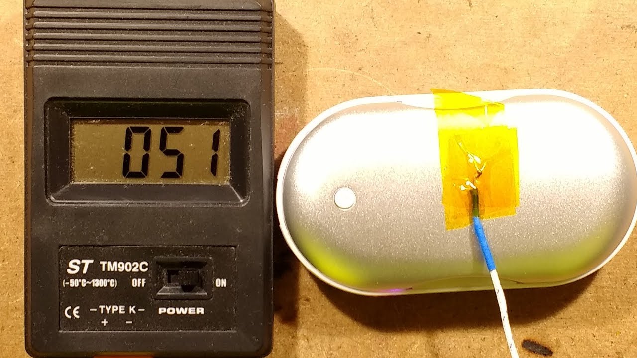 Inside a heated power bank. (That gets very hot!) YouTube