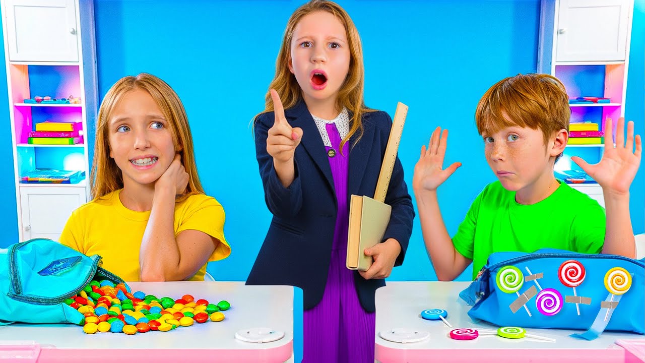 Nastya ensina às crianças como estudar da maneira correta