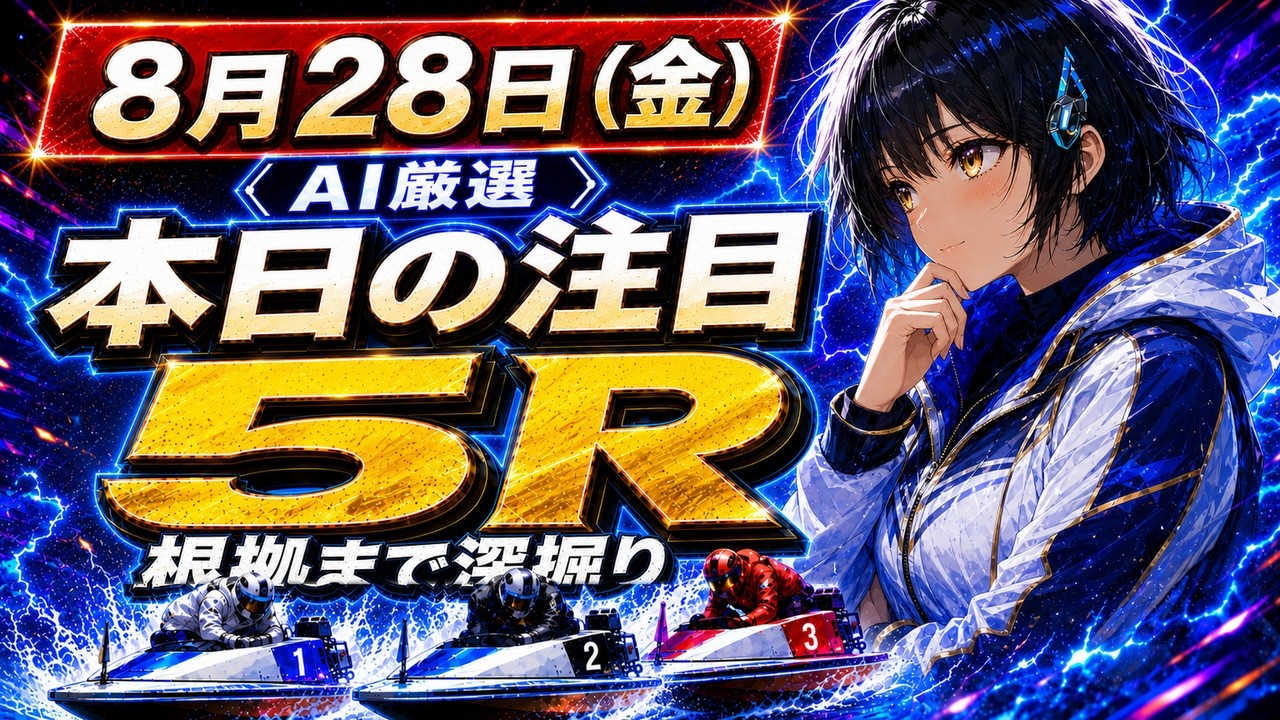 8月28日 競艇AI分析】1号艇が本線のレースは130R｜注目5Rを検証 - YouTube