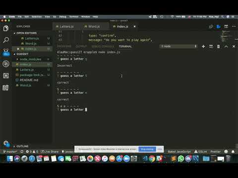 Guess word with node js assignment NUBootCamp