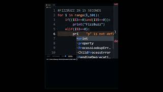 FizzBuzz in 15 seconds ⚡#python #coding #programming #trending #shorts