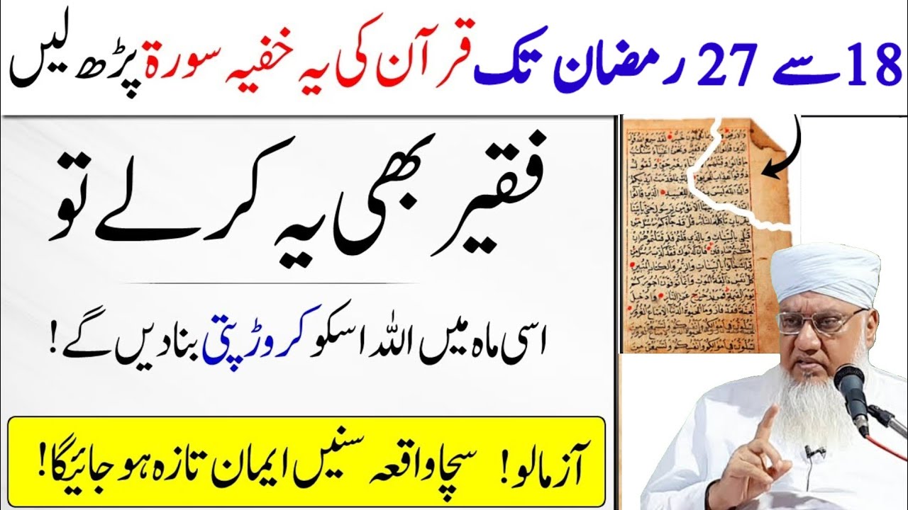 Read this surah 18th to 27th of Ramadan | Allah Will Make A King Out Of A Poor Person |Sajjad Nomani