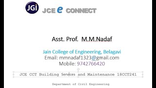 Celebrity JCE CCT Building Services and Maintenance 18CCT241 MODULE 4 & 5 Lecture 8 Wealth
