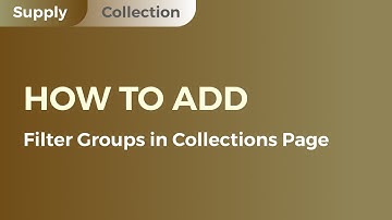 How to add Filter Groups in Collections Page - Arena Commerce